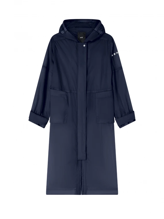 Parka lungo blu navy con cappuccio - Taglia 42 - Add