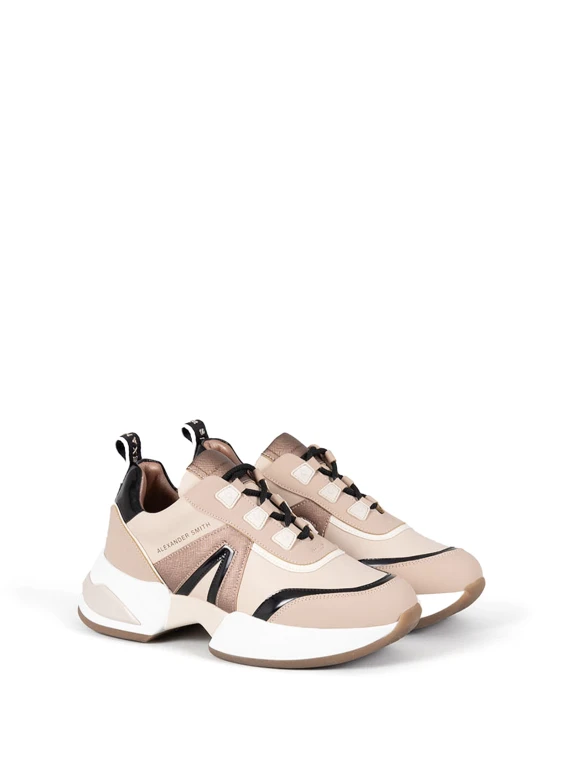 Sneaker Marble beige con lacci