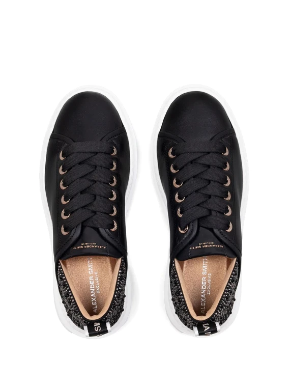 Sneaker Wembley nera in pelle