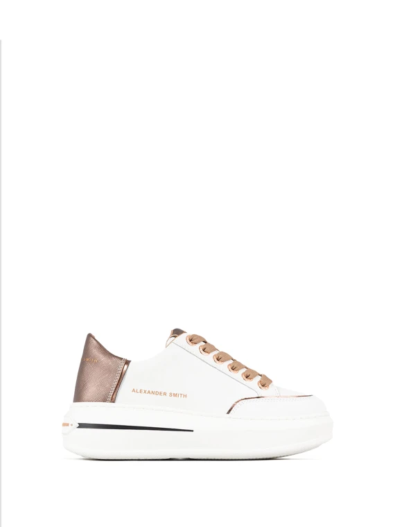 Lancaster Sneaker in White Bronze Leather