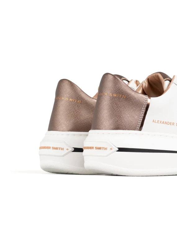 Lancaster Sneaker in White Bronze Leather