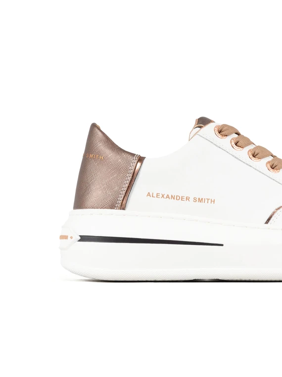 Lancaster Sneaker in White Bronze Leather