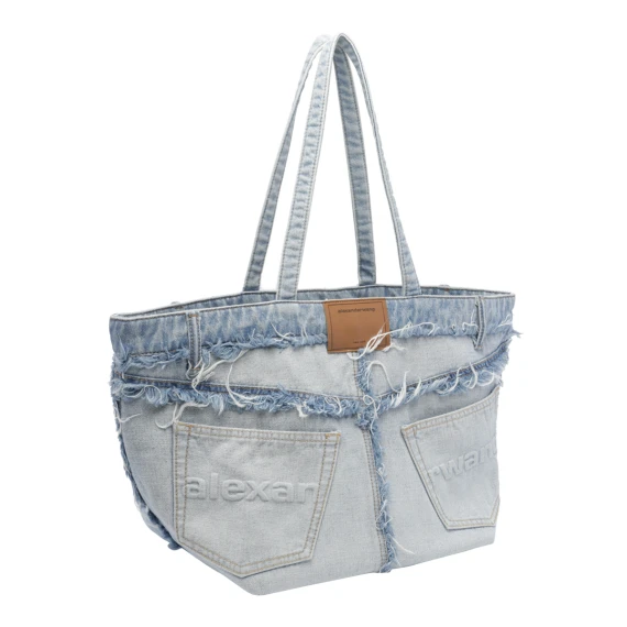 Borsa tote in denim azzurro chiaro Alexander Wang
