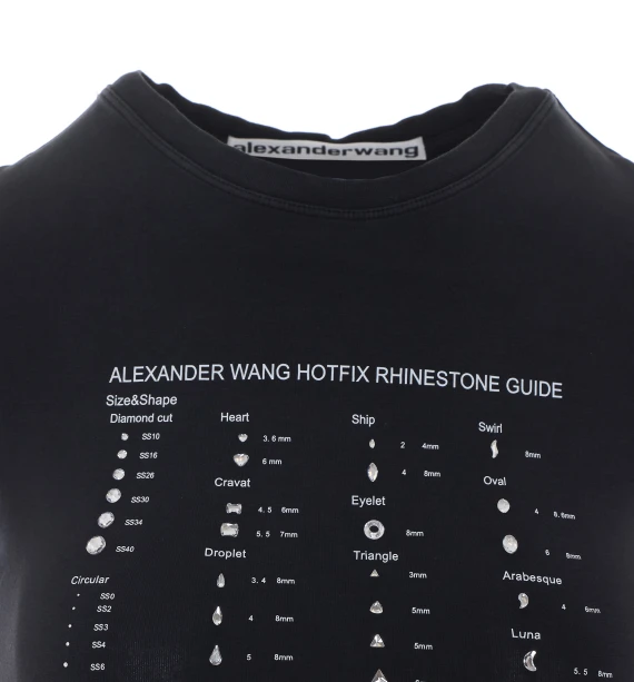 Graphic and Crystals T-Shirt Alexander Wang