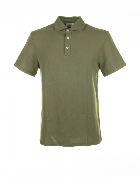 Military short-sleeved polo shirt in cotton
