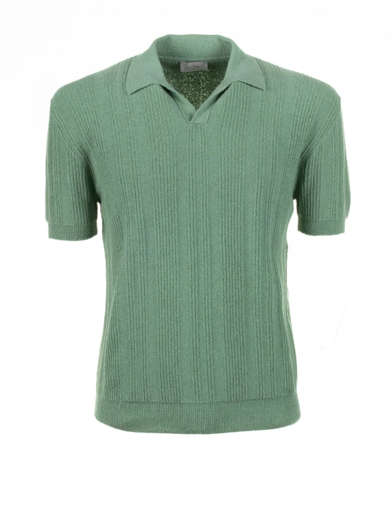 Sage green short-sleeved polo shirt