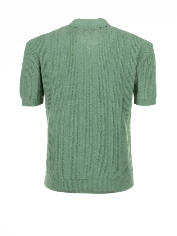 Sage green short-sleeved polo shirt