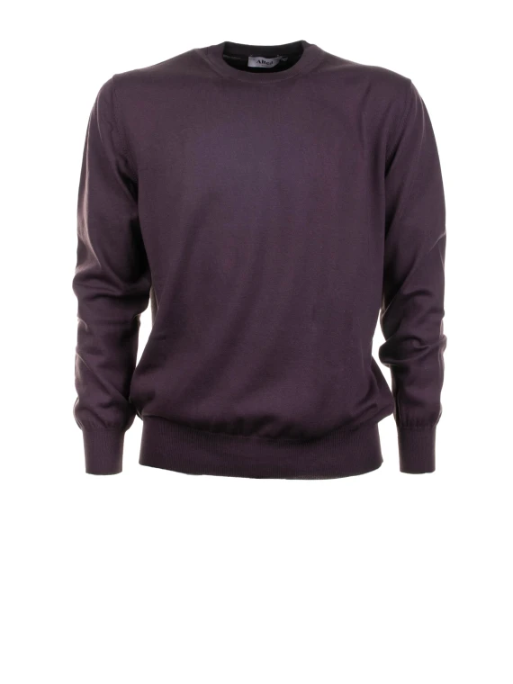 Maglia girocollo marrone in cotone