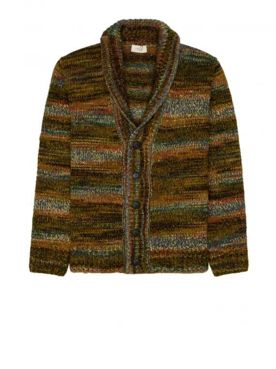 Cardigan with striped buttons