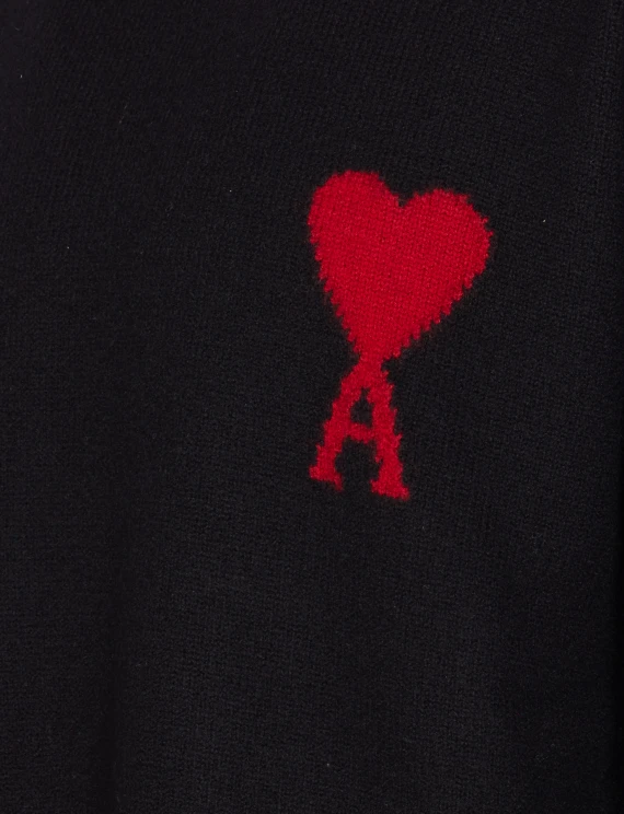 Ami Black and Red Quota Sweater