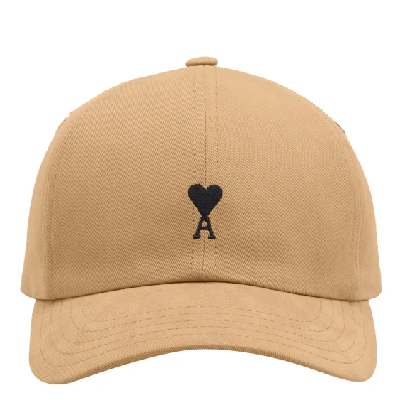 Cappellino baseball beige in cotone Ami Alexandre Matiussi
