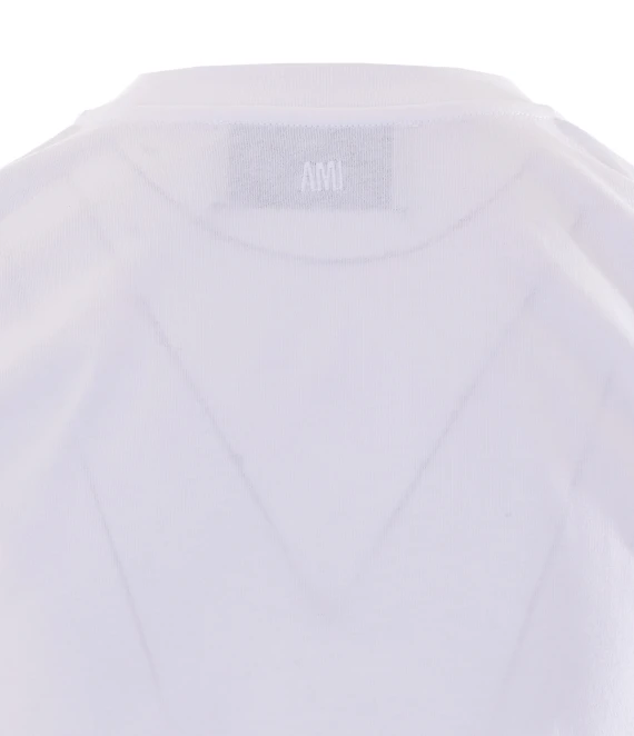 T-shirt bianca in cotone Ami Alexandre Matiussi
