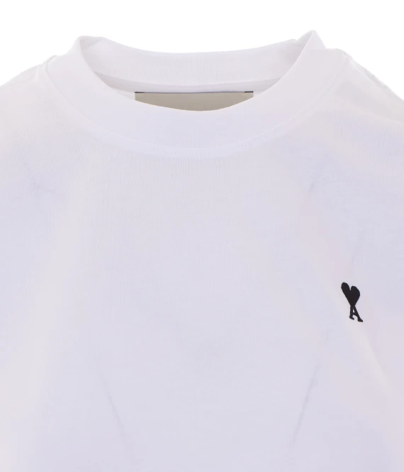 T-shirt bianca in cotone Ami Alexandre Matiussi