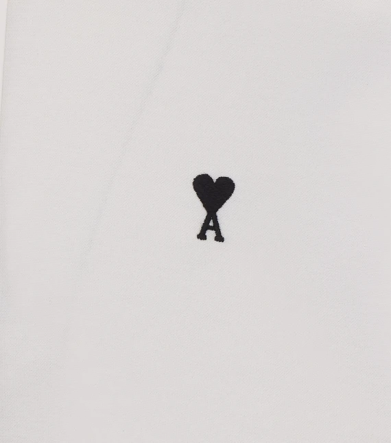 White shirt with embroidered logo Ami Alexandre Matiussi