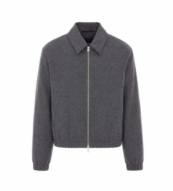 Ami - Alexandre Mattiussi Grey Ami de Coeur Jacket Ami Alexandre Matiussi