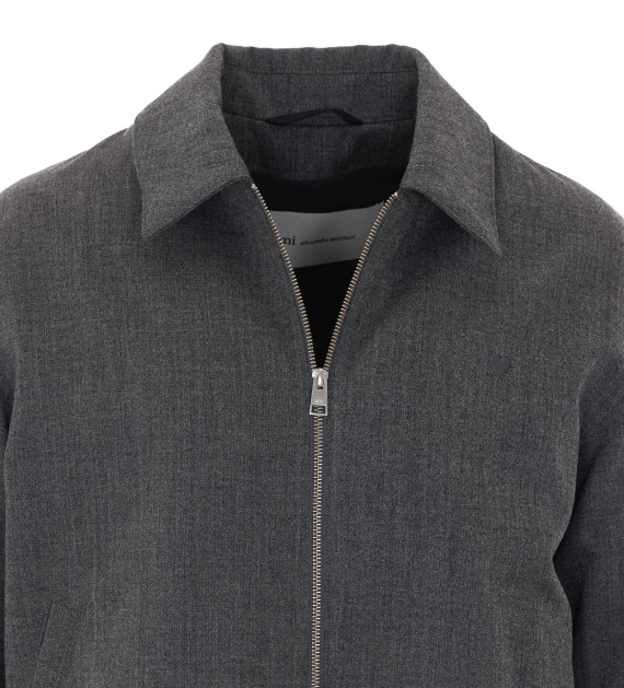 Ami - Alexandre Mattiussi Grey Ami de Coeur Jacket Ami Alexandre Matiussi