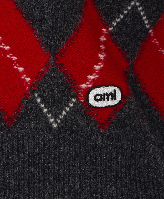 Multicolor virgin wool cardigan Ami Alexandre Matiussi
