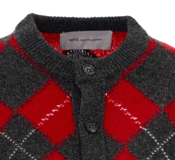 Multicolor virgin wool cardigan Ami Alexandre Matiussi