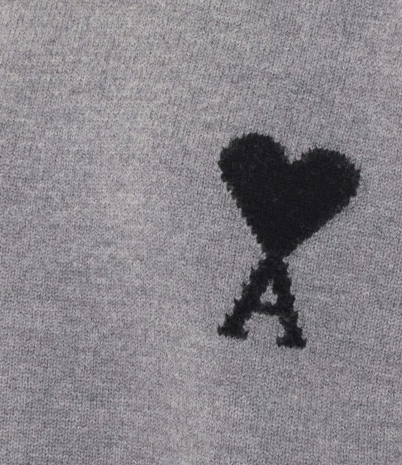 Ami de Coeur grey virgin wool sweater Ami Alexandre Matiussi