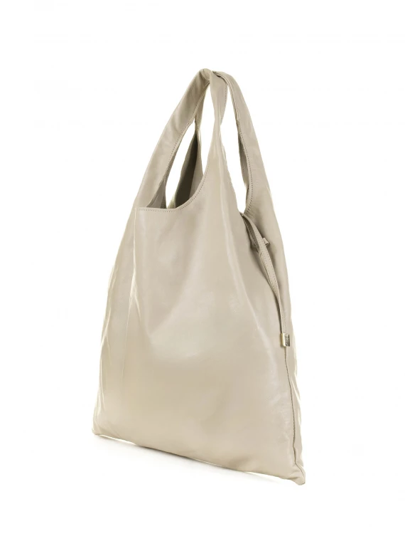 Shopping bag Picasso beige in pelle