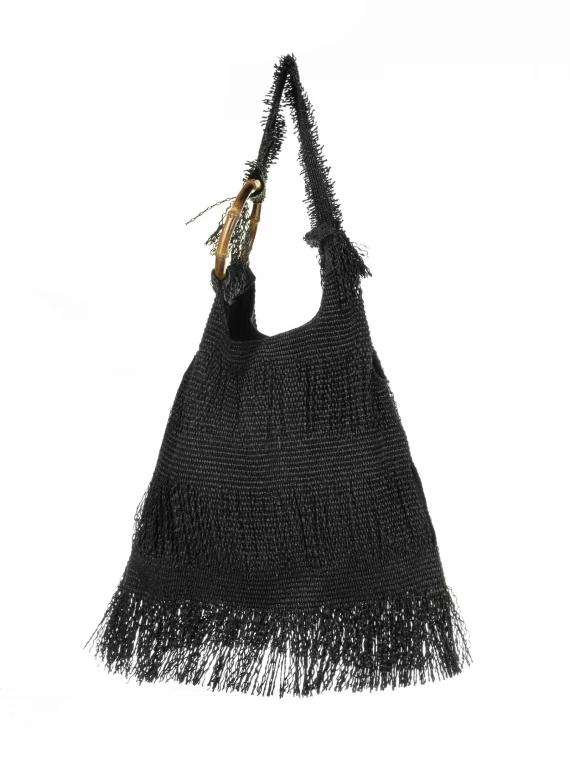 Black Picasso shopping bag with fringes