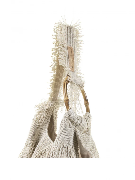 Ivory Picasso shopping bag with fringes