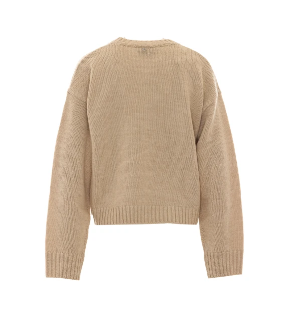 Beige sweater with '80 motif Aniye By