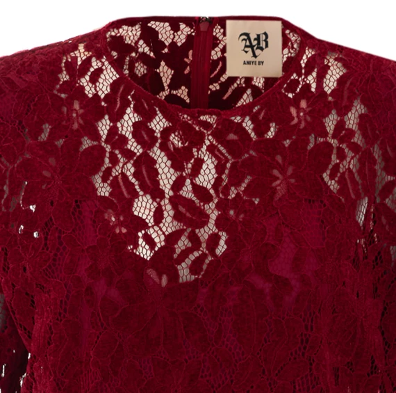Burgundy lace mini dress Aniye By