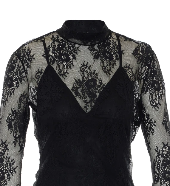 Abito lungo Vivi in pizzo nero Aniye By
