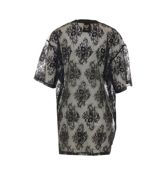 T-shirt nera a maniche corte con stampa 89 Aniye By