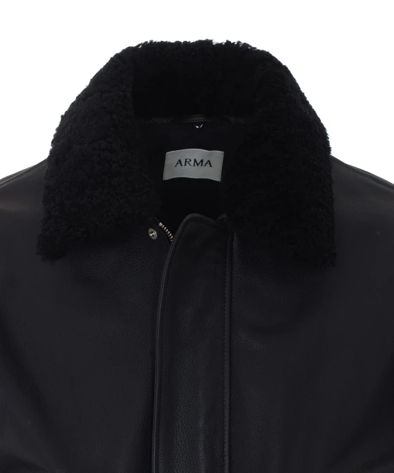Giacca in pelle nera Arma