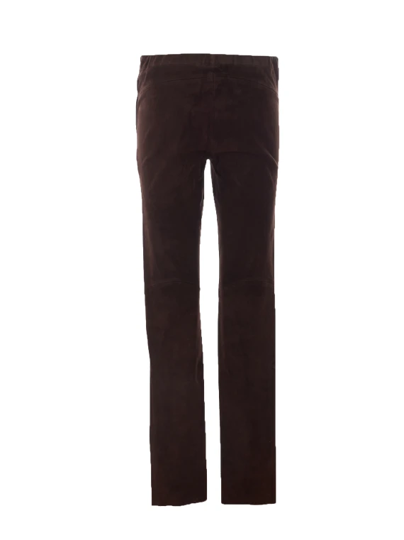 Brown lamb leather trousers Arma