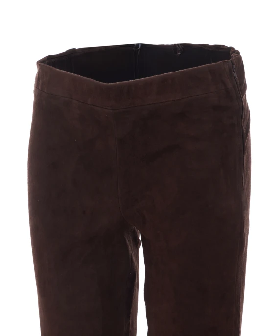 Brown lamb leather trousers Arma