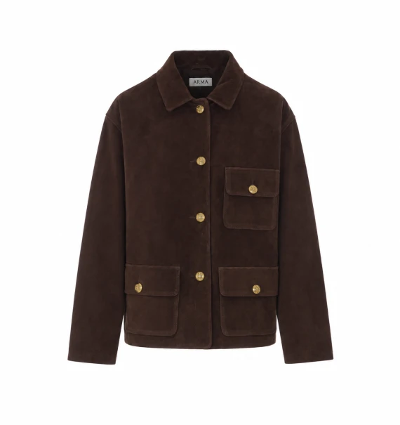 Dark brown suede jacket Arma