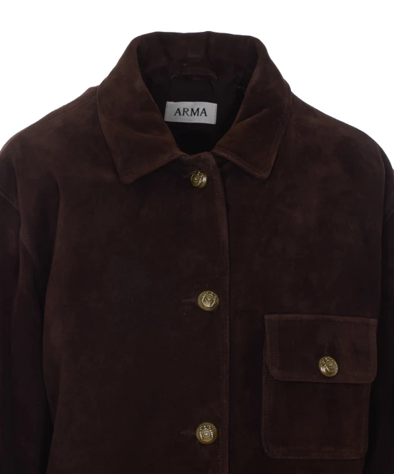 Dark brown suede jacket Arma