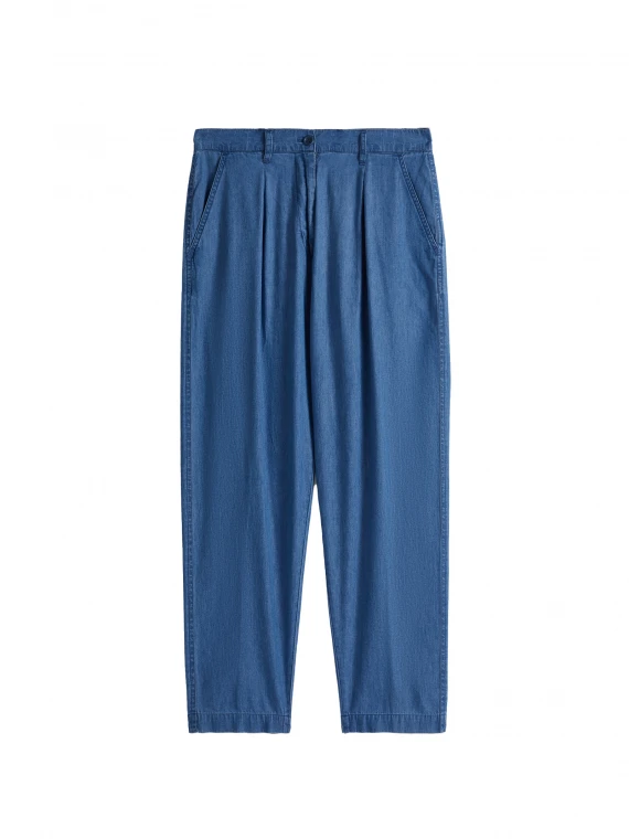 Wide blue trousers