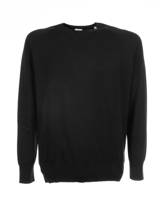 Black crew-neck sweater