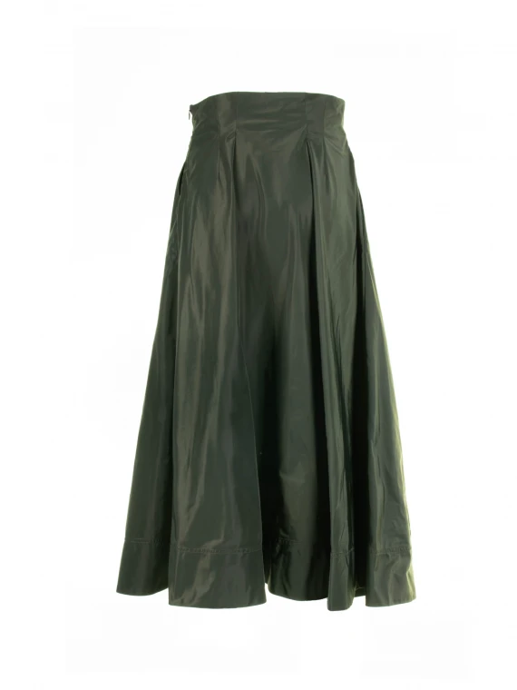 Long green gathered skirt
