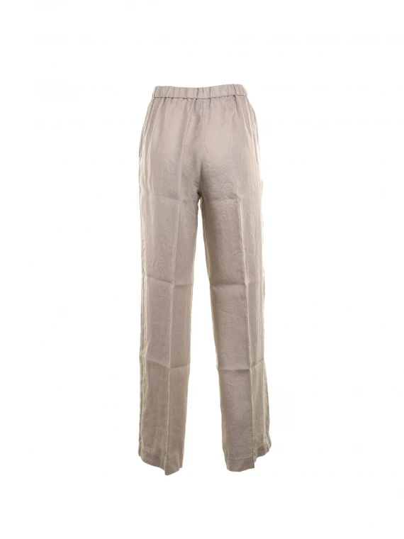 High-waisted linen trousers