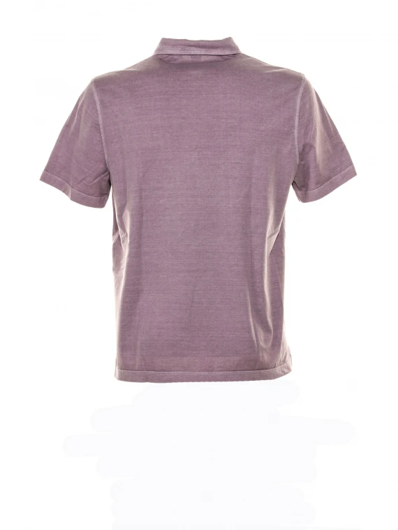 Purple short-sleeved polo shirt