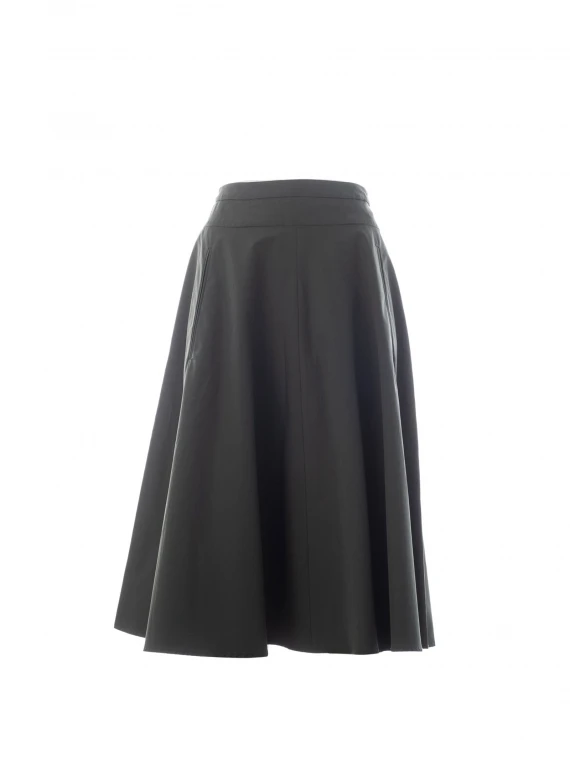 Wide midi skirt in poplin