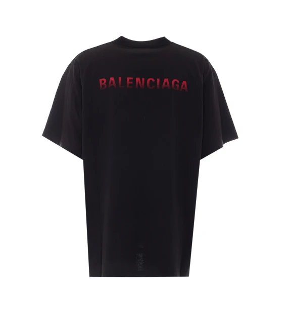 T-shirt nera in cotone Balenciaga