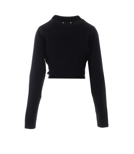 Black wool sweater with knotted front Balenciaga