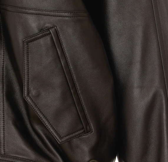 Black leather bomber jacket Balenciaga