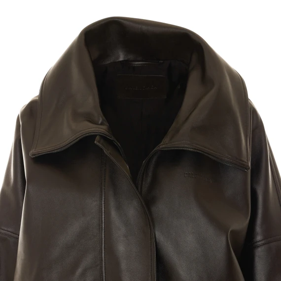 Black leather bomber jacket Balenciaga