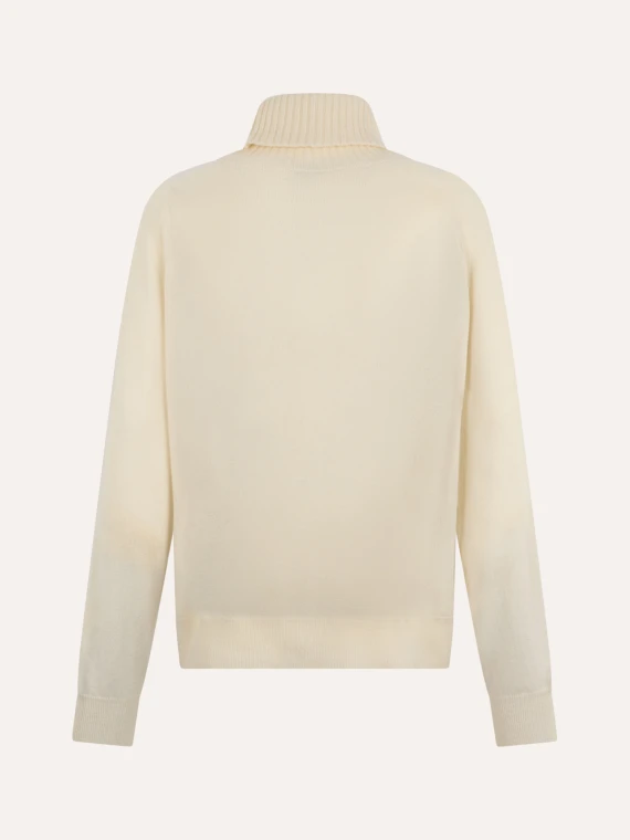 MAGLIA A COLLO ALTO IN 100% CASHMERE A ROMBI