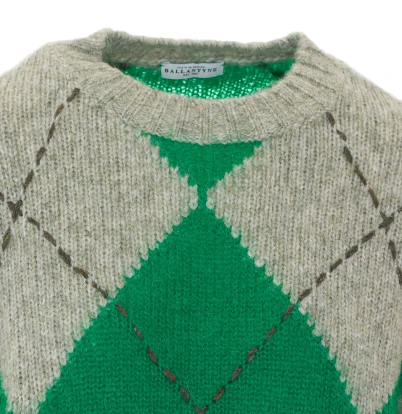 Maglione verde e grigio chiaro Ballantyne