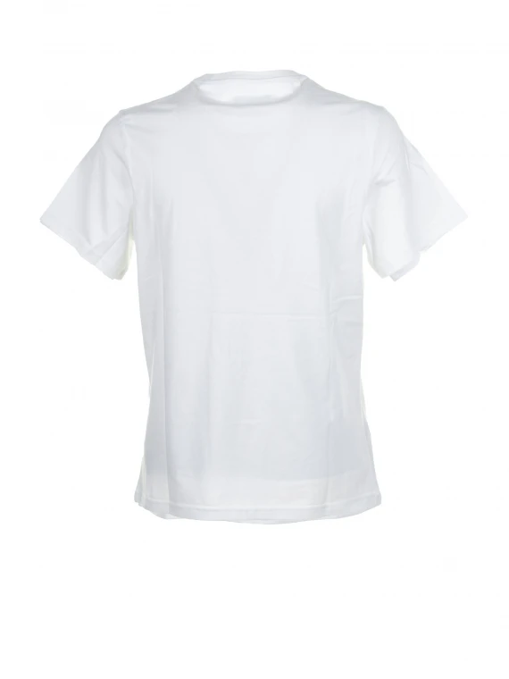 White short-sleeved piqué polo shirt