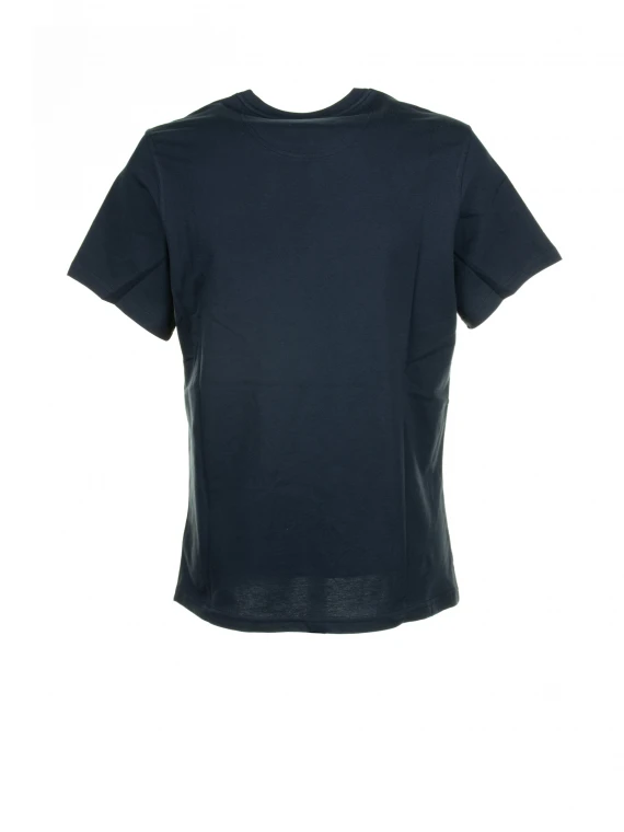 T-shirt blu navy con taschino e logo