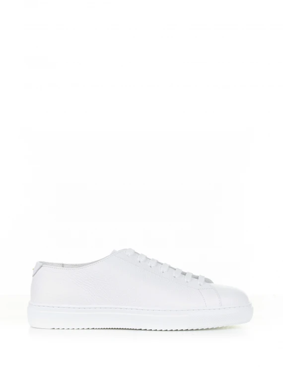 White woven leather sneaker